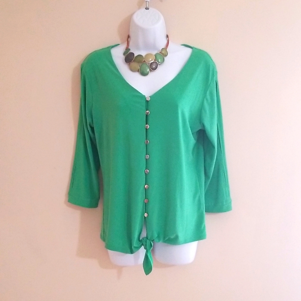 Kim Rogers green top Size Small